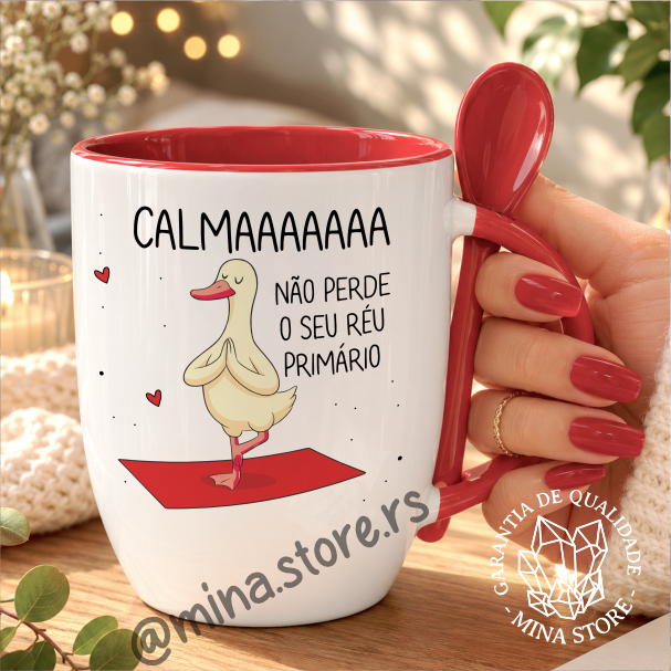 Caneca Mina Calma Não Perde o Réu Primário Cerâmica Diversas Cores