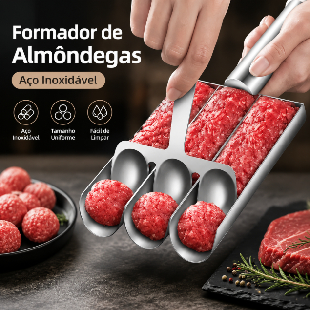 Máquina de Almôndegas Triplode aço inoxidável, Máquina de Falafel, Molde de Almôndegas de aço inoxidável